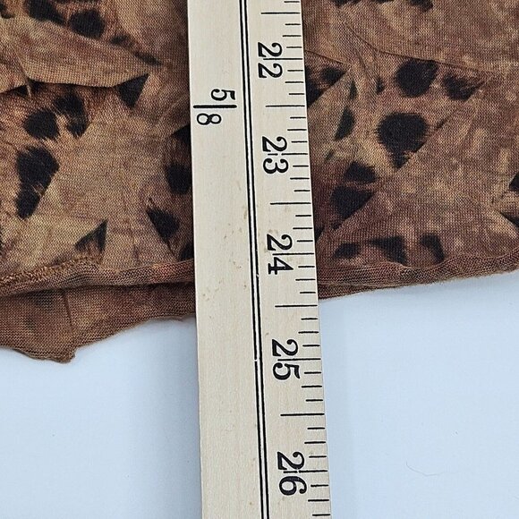 Sno Skins Leopard Print Turtleneck Top Brown Women's XS Slim Preppy Lounge Wear - Picture 7 of 7